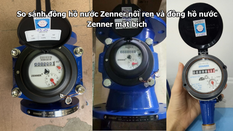So sánh đồng hồ nước Zenner nối ren và đồng hồ nước Zenner mặt bích