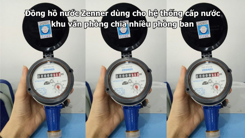 Đồng hồ nước Zenner dùng cho hệ thống cấp nước khu văn phòng chia nhiều phòng ban